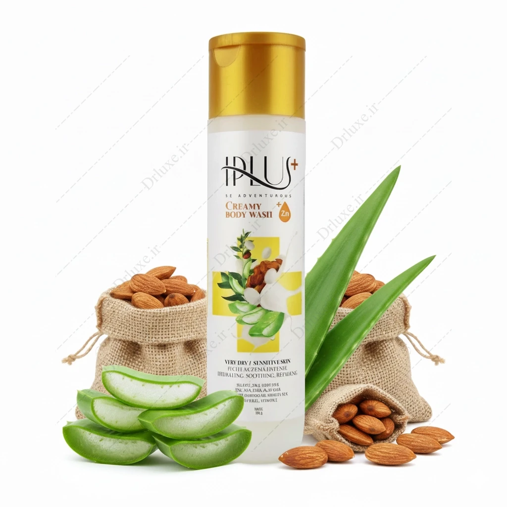 شامپو بدن کرمی آلوئه ورا و بادام آی پلاس پوست خشک و حساس